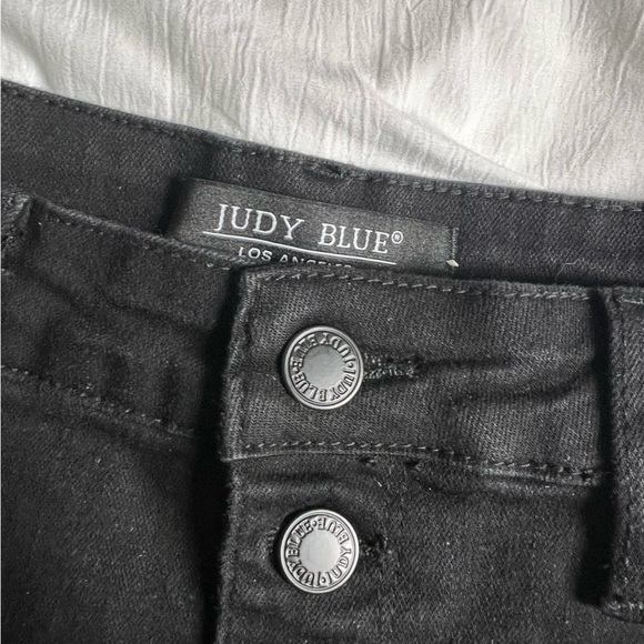 JUDY BLUE Denim Jean Shorts High Waist Button Fly Black US 29 - Picture 6 of 7